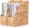 Mifoci 2 Pcs Water Hyacinth Magazine File Organizers 11*9.8*4'' by Mifoci