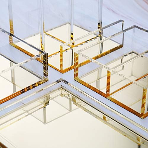 Acrylic Desk Organizer 4-Piece Desk Kit + Free Complimentary Acrylic Ruler, Desktop Organization for Office or Home (Gold) - Image 6