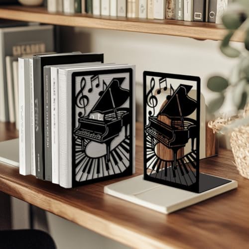 Peacoblue 5.3"x4.3"x7.9" Metal Bookends, Heavy Duty Book Ends for Shelves - Image 6