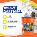 Ultra Fresh 5 Gallon Liquid Laundry Detergent Washing Soap for All Machine Types, 6X Platinum, Up to 640 Loads, Sport Odor & Stain Remover - Image 2