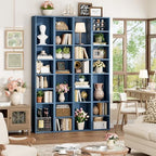 FOTOSOK Bookshelf Bookcase 8-Tier Narrow Bookshelf Tall CD Media Tower Rack - Image 2