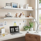 Fixwal Floating Wall Shelves for Decor (White, Set of 2, 47.2Inch) - Image 6