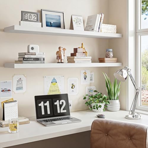 Fixwal Floating Wall Shelves for Decor (White, Set of 2, 47.2Inch) - Image 6