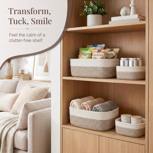 Storage Baskets for Shelves, 5 Pack, 2 Sizes Organizer Bins - Image 6