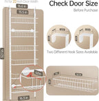 Delamu Adjustable Cabinet Door Organizer, 6-Tier Hanging Spice Rack Organizer, Metal Over the Door Pantry Organizer, Pantry Organizers and Storage Shelves for Kitchen Bathroom Laundry Room, White M - Image 3