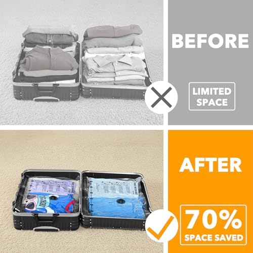 SpaceAid Travel Vacuum Bags for Luggage with Electric Pump, 27 Pack Vacuum Seal Bags for Clothing Travel, Space Saver Compression Bag for Backpack and Suitcase - Image 3