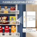 Over the Door Pantry Organizer 6 Tiers Hanging or Wall Mounted Spice Rack with Adjustable Basket,Heavy Duty Metal Seasoning Organizer Shelf for Kitchen Pantry and Bathroom - Image 3