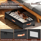 XXL Under Bed Storage with Wheels, 2 Pack 70L Extra Large Rolling Organizer, Heavy-Duty Foldable Storage Container with Lids, Fits 10" Clearance, Black - Image 4