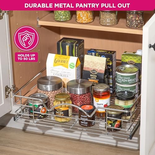 HOLDN’ STORAGE Pull Out Cabinet Organizer, Pantry Drawer, 17"W x 21"D x 5"H - Image 4