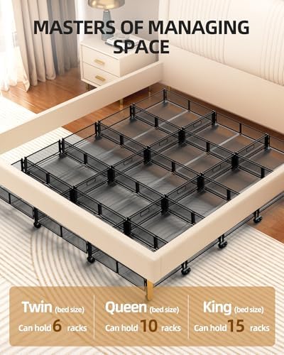 Under Bed Organizer, Storage Bins Under Bed, 60L Underbed Storage Bins for Bedroom Clothes Shoes Blankets (Black, 2 Pack) - Image 5