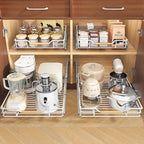 Pull out Cabinet Organizer, 12"W X 21"D, Heavy Duty Smooth Sliding Under Cabinet Shelves for Pots and Pans, Full-Extension Roll out Drawers, Slide out Organization for Home Kitchen Pantry, White - Image 2