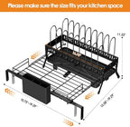 Housolution Large Expandable Dish Drying Rack for Kitchen Counter, Black - Image 6