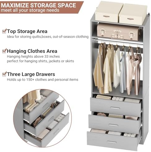 Besiost Closet Systems with 12 Wood Drawers, Closet System Set of 4 - Image 5