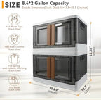 Storage Bin, Foldable Cabinet, 8.4 Gallon (32L) Capacity (Each One), 2 Packs, Collapsible Box with Lids, Transparent, Organizers for Living Room, Bedroom - Image 2
