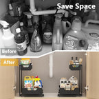 Ceetug Under Kitchen Sink Organizers and Storage, Black, 2 Pack - Image 4