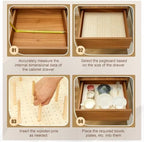3 Pcs Wood Pegboard Drawer Organizer, Natural Wood, 17 x 5.91 Inch, Pine - Image 4