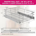 HOLDN’ STORAGE Pull Out Cabinet Organizer, Pantry Drawer, 14"W x 21"D x 5"H - Image 3