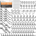 INCLY 176PCS Black Pegboard Hooks with Peg Locks, 1/4" Heavy Duty Metal by INCLY