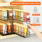 RCHYFEED Pull Out Spice Rack Organizer for Cabinet,2.1 Wx10.5 Dx8 H,3 Pack - Image 4