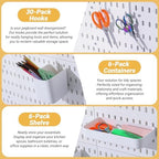 48 PCS Pegboard Wall Organizer Kit, 6 Panels with 42 Hooks and Baskets - Image 5