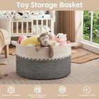 OIAHOMY 125L Extra Large Blanket Basket, Jumbo Cotton Laundry Basket Black - Image 4