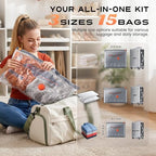 15 Combo Travel Vacuum Storage Bags with Portable Cordless Electric Pump - Image 4