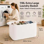 OIASKET 118L Extra Large Blanket Basket Living Room, 24.8"x17.7"x16.2" - Image 6