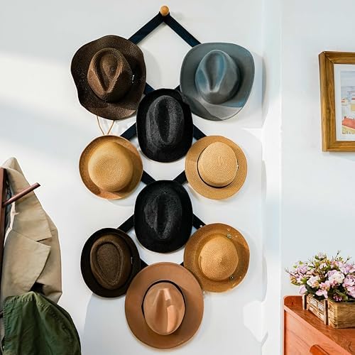 Dseap Expandable Coat Rack (Larger Version) - 24” High, Anti-Slip, Ultra Heavy Duty Wooden Accordian Wall Hanger with 10 Study Peg Hooks for Clothing Hats Jackets Bags, Black/Natural - Image 6