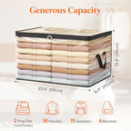 Lifewit 6 Pack Clear Clothes Storage Bags, 90L Blanket Storage with Zipper - Image 4