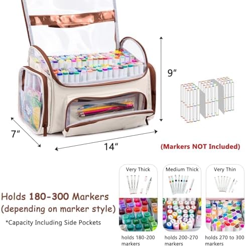Large Marker Case for 200-300 Markers, Marker Organizer Bag,Pen Storage - Image 2
