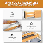 Bambüsi 4-Pack Drawer Divider - 2.6" High, 16" to 22" Adjustable Bamboo Drawer Organizers for Clothes, Expandable Dresser Separators in Bedroom/Bathroom/Kitchen/Office Organization and Storage - Image 5