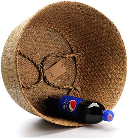 Large Woven Seagrass Belly Basket for Plant, Grocery, Picnic, 12" Diameter x 14" Height - Image 5