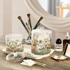 Wildflower Bloom Blue Qtip Holder Waterproof Dustproof Apothecary Jars with Lids For Bathroom Cotton Swabs Makeup Sponges Floss Picks Bath Salts 2 Pack - Image 5