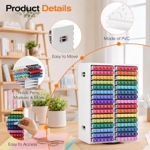 SANFURNEY Marker Organizer, 360° Rotating Marker Storage - Image 6