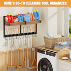 Broom Holder Wall Mount, Broom and Mop Organizer Wall Hanging, Black, 2 pcs - Image 6
