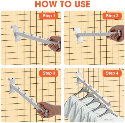 6Pack 14" Gridwall Waterfall Hooks 6 Balls,Gridwall Accessories - Image 5