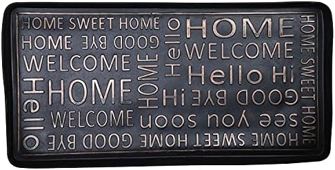 ART & ARTIFACT Rubber Boot Tray Wet Shoe Tray for Entryway Indoor Outdoor Snow Boot Mat Extra Large Shoe Tray 32" x 16", Black, Footprints & Paws - Image 2