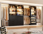 Aheaplus Closet System with 12 Drawers, 8.5-11.5Ft Closet Organizer System by Aheaplus