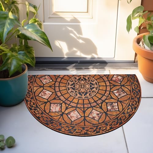 CHICHIC Entrance Door Mat Large 24 x 36 Inch Entry Way Doormat Front Door Rugs Outdoors Heavy Duty Welcome Mat Non Slip Rubber Back Low Profile for Garage, Patio, High Traffic Area, Orange - Image 7