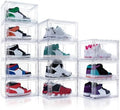 12 Pack Acrylic Shoe Boxes,Clear Plastic Stackable Sneaker Box,Shoe Containers,Shoe Display Case,Sneaker Storage,Fits Up to Size 15 by AOHMPT
