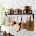 KES 30-Inch Wall Pot Rack, Oil Bronze, 88lb Capacity, 12 Hooks, Farmhouse by KES