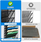 EASEPRES Desk File Organizer Mesh 11-Tier, Hanging Wall Mount Document Organization Stand, Desktop Vertical Mail Paper Folder Holder Rack with Bottom Tray for Office Home Cubicle Countertop, Black - Image 5