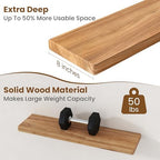 Floating Shelves for Wall, 30"Wx8"D Rustic Solid Elm Wood Floating Shelves Wall Mounted, Round Edge Wall Shelves with Invisible Bracket for Living Room Bathroom Bedroom Kitchen, Set of 2, Natural - Image 5