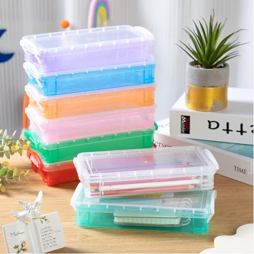 Gueevin 24 Pcs Pencil Box Clear Plastic Pencil Case, Fresh Color - Image 4