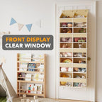 SpaceAid Extra Large Over The Door Organizer with 10 Large Pockets and 10 Mesh Side Pockets, 5 Layers Door Organizer Hanging with Clear Window for Bedroom, Bathroom, Pantry and Nursery, Beige - Image 5