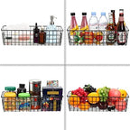 Hedume 3 Pack Metal Wire Storage Organizer Basket, 16.2" x 6.3" x 4.4" Bin Basket with Handles, Versatile Organizer for Kitchen, Pantry, Closet, Laundry Room, Cabinets, Bathroom - Black - Image 5