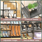 Kottwca 4 Row 10 Tier Large Shoe Rack Organizer for Closet Entryway, 72-80 Pair Shoe Boot Storage Rack, Metal Shoe Shelf Big Vertical Stackable Shoe Stand for Bedroom Corner - Image 5