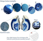 AMOYSTONE Blue Agate Bookends Decorative Stone Book Ends for Bookshelf - Image 4