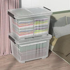 Farmoon 50 QT Clear Wheeled Storage Bin, Plastic Latch Box with Lid, 4 Pack - Image 4