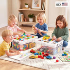 Citylife 17QT Clear Craft Organizers and Storage Box with Removable Tray - Image 4